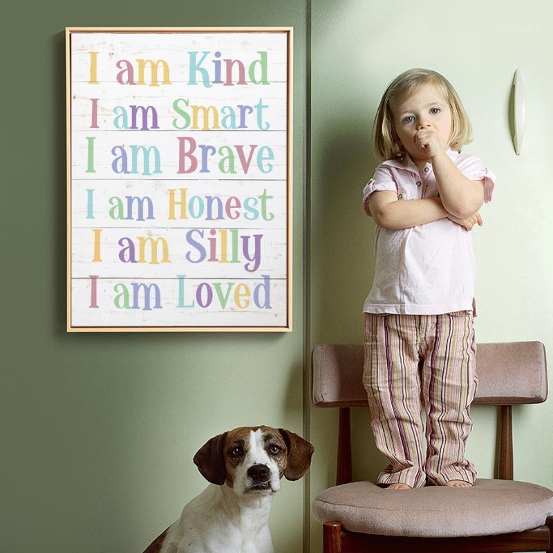 

Paintings Inspirational Quotes Nursery Decor Canvas Rainbow Print On Posters Wall Art Pictures For Kids Room Home