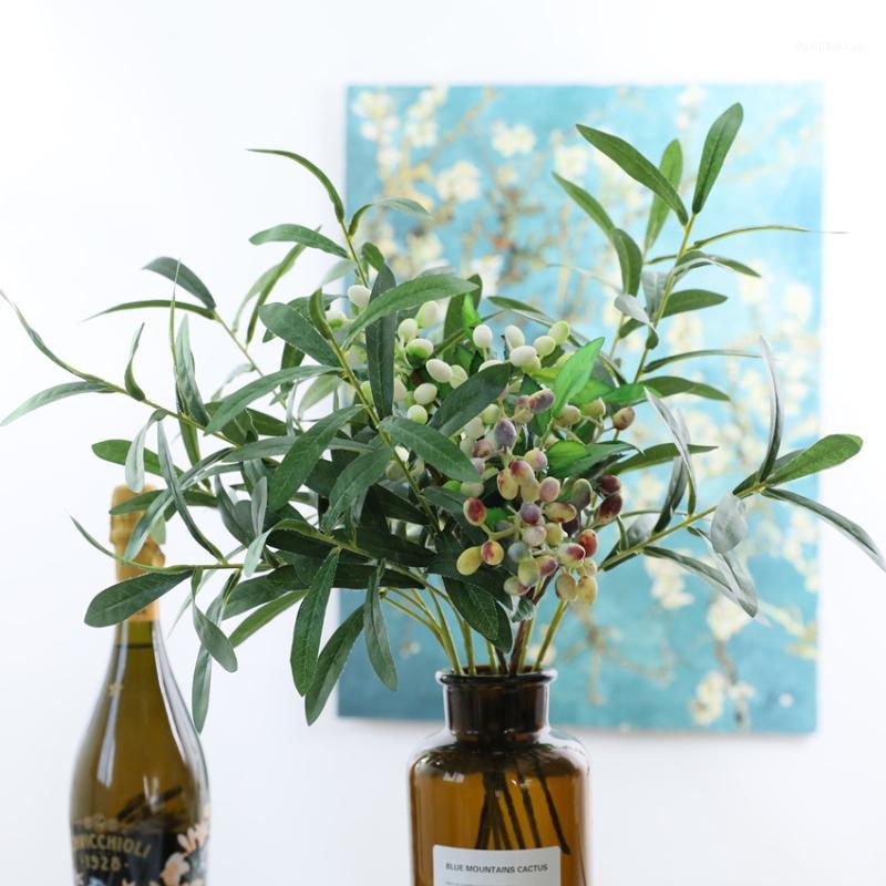 

Artificial olive leaves branch plants green silk plant Olive leaf flowers home table wedding floral arrangement decoration1, As pic