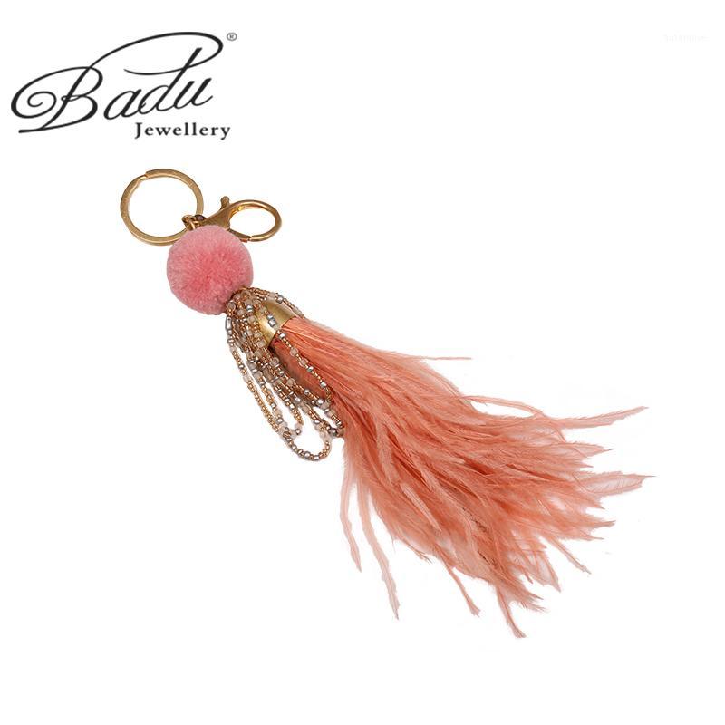 

Badu Feather Key Chain Beaded Pendant With Metal Decoration Girlfriend's Outing Decoration With Temperament Precious Gift1