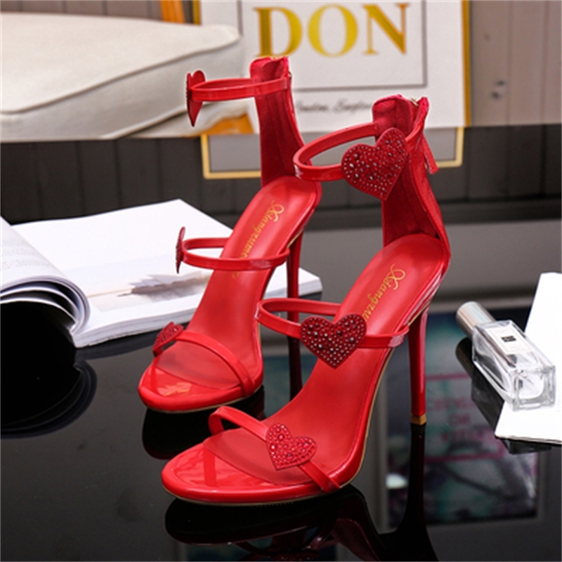 

2020 Hot 2020 New Bling Sexy Sandals Shiny High Heels 8/11 in Crystal Lady Dress Party Ol'summer Wedding Shoes W19u, Heel8cm