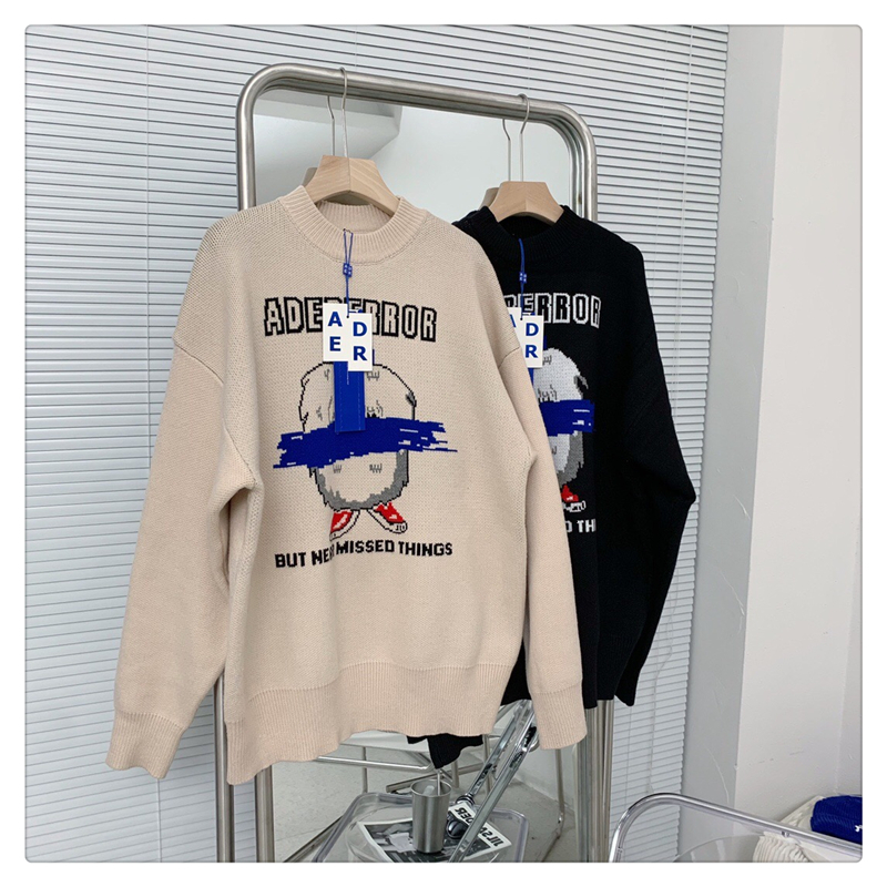 

2021 New Error Feffur Sweater Men Women Jacquard Knit Graphic Adererror Sweaters Long Sleeve Crewneck Ader Pullovers Qhwv