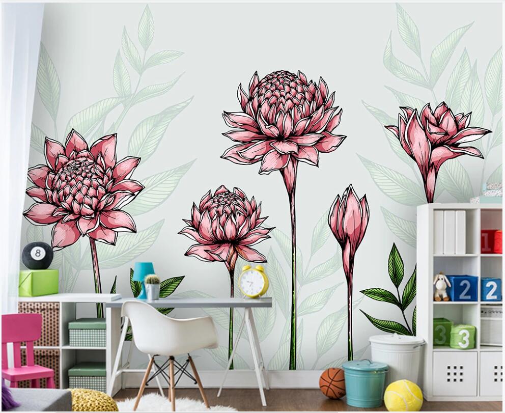 

Custom mural photo wallpaper 3d Modern minimalist plant leaf flower background home decor living room wallpaper for walls 3 d, Non-woven wallpaper