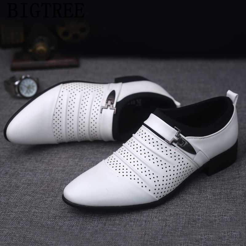 

Formal Shoes Men Classic Wedding Dress Italian Loafers Men Dress Shoes Big Size 48 Evening Office Leather Buty, Black
