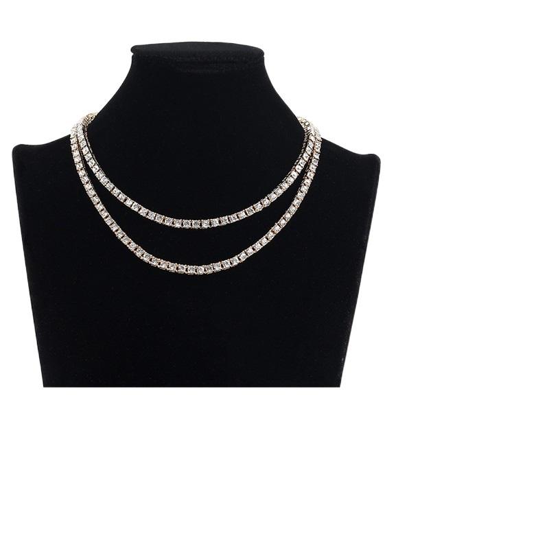 

Chains Border 5MM Alloy Water Drill European And American Tennis Chain Hip-hooji Single Manufacturer Custom