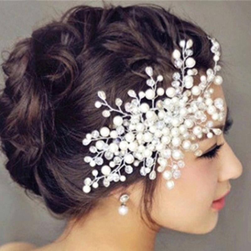 

Bridal Tiara Pearl Hair comb Hand-woven Wedding Hair Accessories Bride Styling Accessories