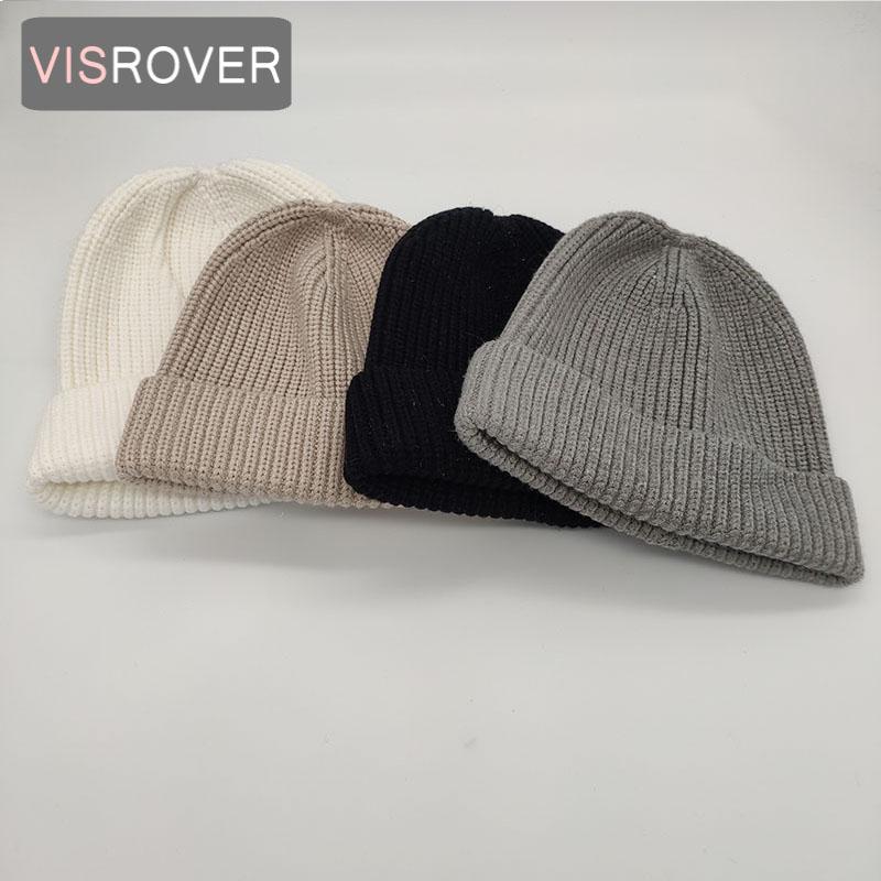 

VISROVER 10 colors solid acrylic beanies winter hat for woman acrylic lurex hat woman Autumn Warm skullies gift Wholesales