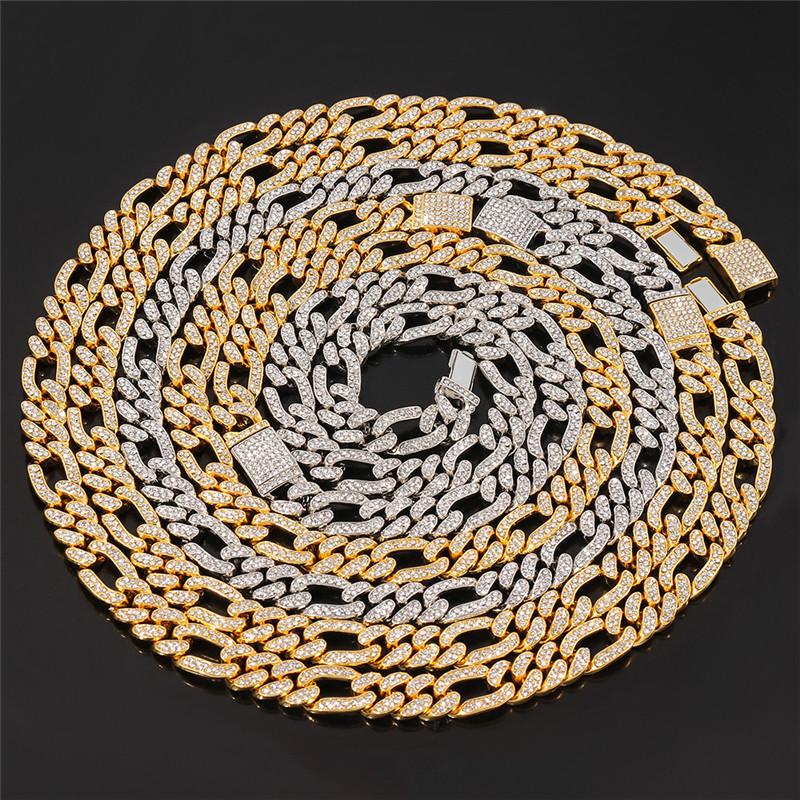

Chokers 12mm White Bubble Crystal Curb Cuban Miami Chain Men's Hiphop Necklace Iced Out Bling Rap Rock Dancer Silver Color Jewelry Gift