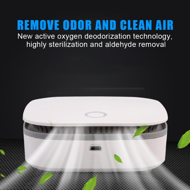 

Mini Air Purifier Smart Portable Fridge Freshen Air Cleaner Ozone Anion Generator USB Rechargeable Kitchen Home Clear Odor