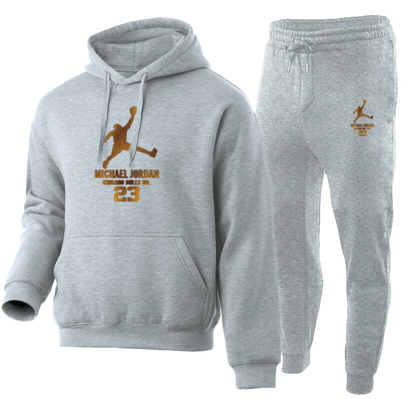

Men's Hoodie + Pants Set 2 Pieces Autumn Running Sportswear Sports Shirt Set Workout Clothes Men's Sports Suit Men's Tracksuit, Gray