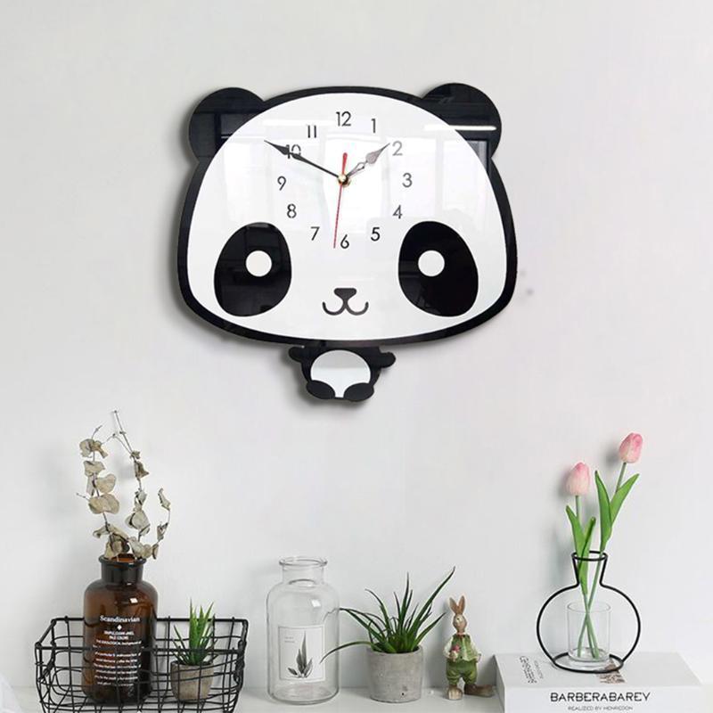 

Nordic Style Panda Wall Clock Silent Wooden Colorful Fashion Frameless Smart Home Creative Art Clock Living Room1