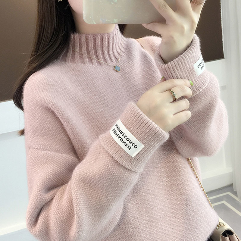 

Female Mimicked Mink Wool Pullovers Spring Sweaters Casual Autumn Fashion Korean Down Long Sleeve Women's Jerseys R388 Iqua, Creamy-white.