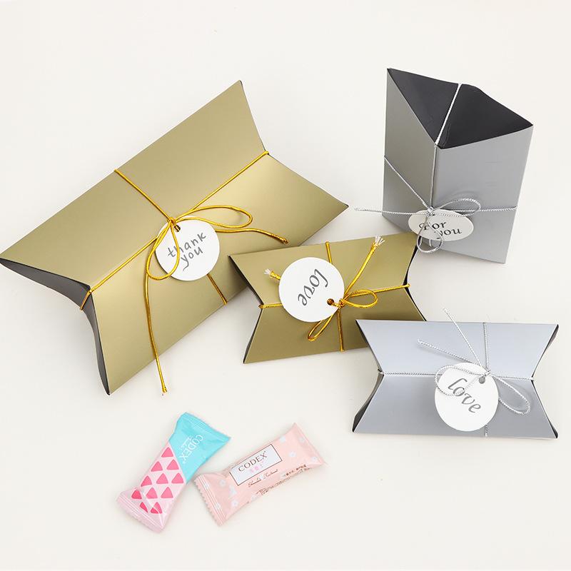 

wedding party favors gold mini valentine's day gift paper boxes for packaging manual folding pillow box small candy box gift