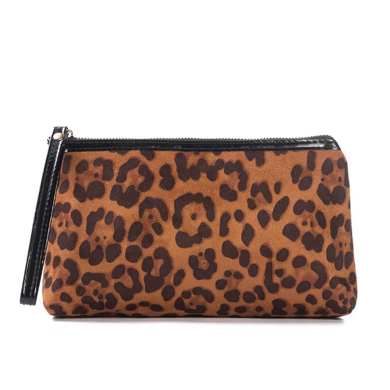 

New Leopard Cosmetic Bag Women Travel Makeup Case Organizer Storage Pouch Toiletry Wash Bags Portable Makeup Pouch Dropshipping, Brown