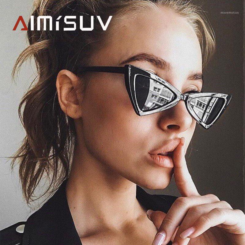 

AIMISUV Fashion Triangular Sunglasses Women Retro Cat eye Sunglasses for ladies Classic Brand Shades Luxury Small Glasses UV4001