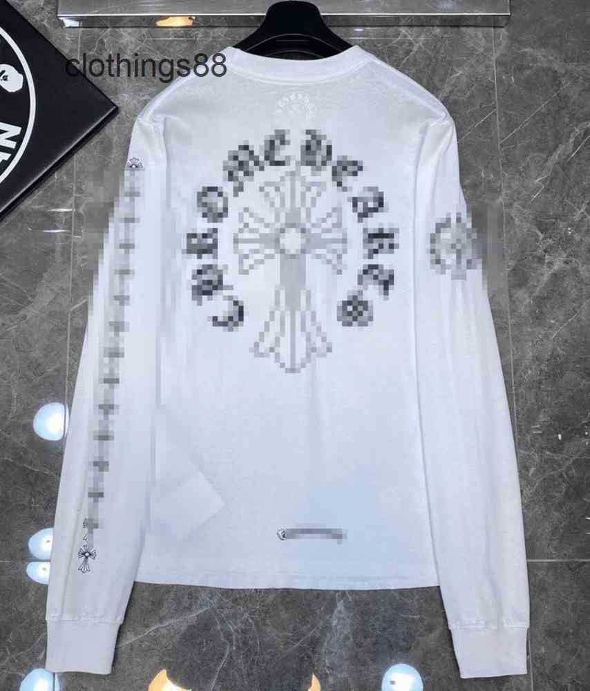 

Collar Hoodies Hearts//chrome Crowe Letter Large Long Cross Arm Sleeve Fashion Brand Men' Women' Same Sweater, White
