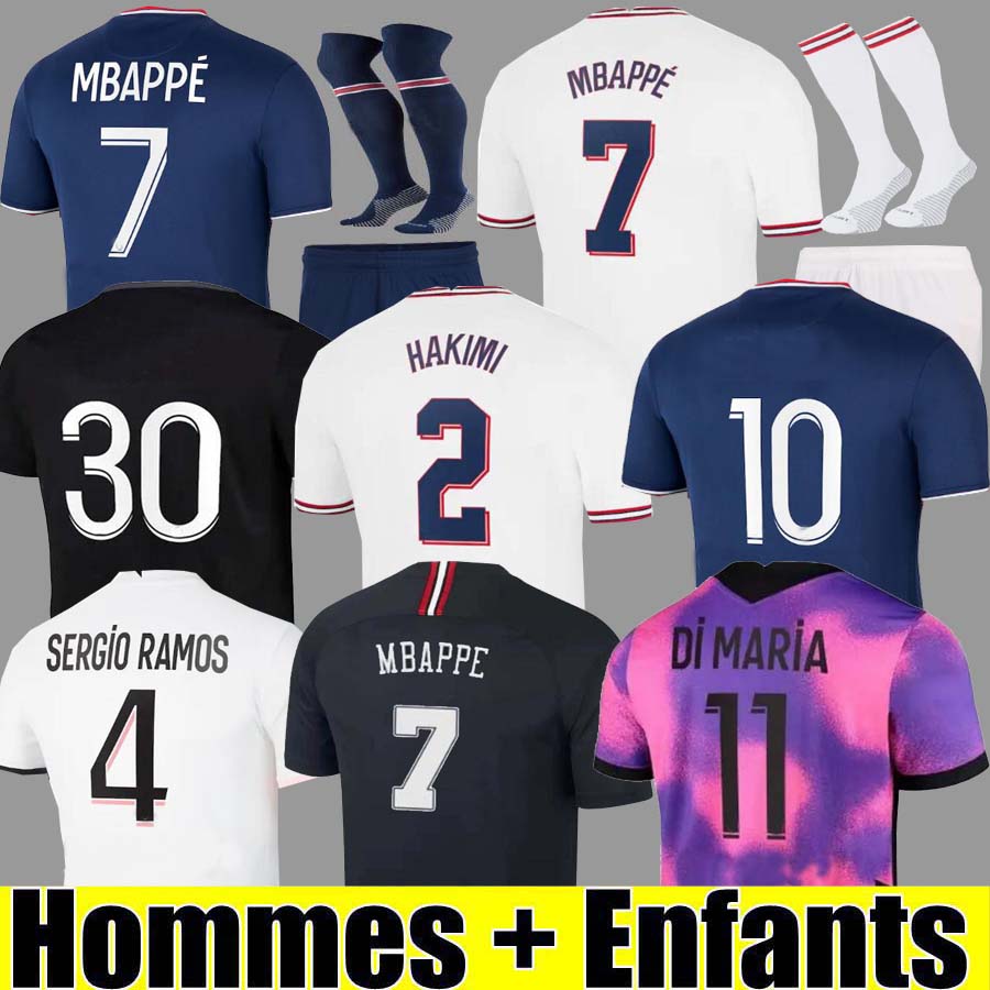 

HAKIMI SERGIO RAMOS maillot de foot 21 22 soccer jersey 2021 pSGs MBAPPE shirt men kids hommes enfants 3RD black Maillots VERRATTI MARQUINHOS DI MARIA KEAN, 21 22 home player