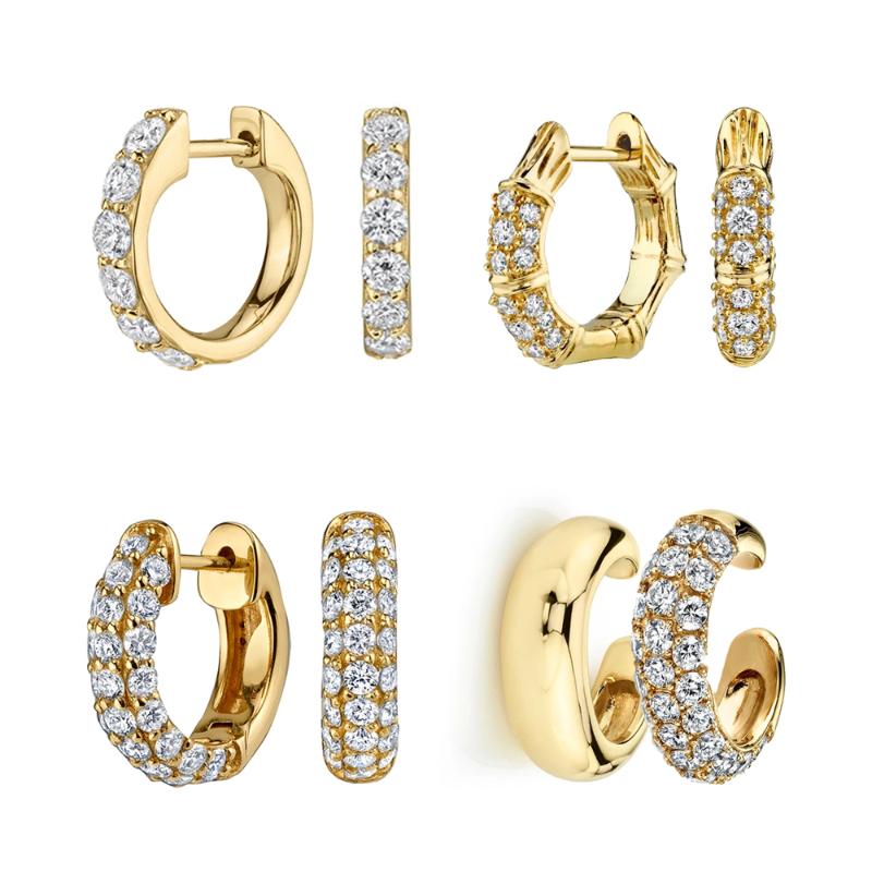 

Classic Gold Color Small Hoop Earring for Women Fashion Round Circle Cartilage Huggie Earrings Female Crystal Ear Cuff Jewelry