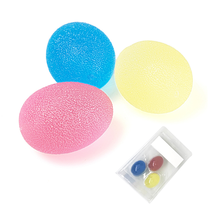 

3PCs Egg Massage Hand Grip Strengthening Therapy Stress Relief Balls 3 Colors Resistance Squeeze Eggs Hand Exercise Power Ball Q0108, Red