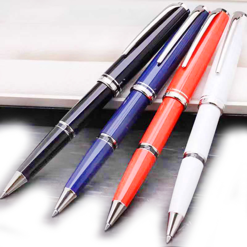 

PURE PEARL M PIX Series luxury Ballpoint Pen Red/Blue/White/Black School Office Resin classic Stationery writing smooth Fashion stationery+Gift Refills+Plush Pouch, As photo shows