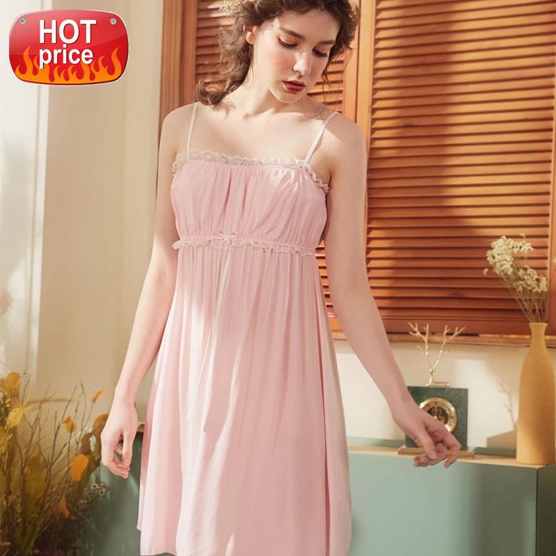 

Sling Sleepwea Girl Sexy Princess Nightdress Female Palace Nightgown Women Sleepshirts Babydoll Womens Nightgown Sleepwear #FX3N, Black;white