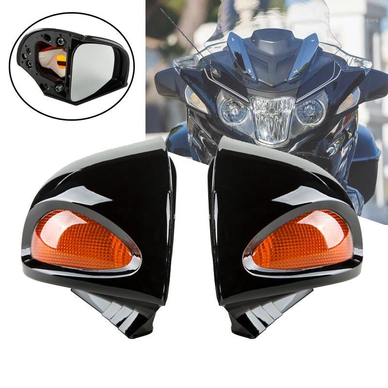

2 Pcs Motorcycle Rearview Mirrors Side Blind Spot Racing Mirror With Turn Signal Amber Lens For R1100RT R1500RT 1500 1100 RT1