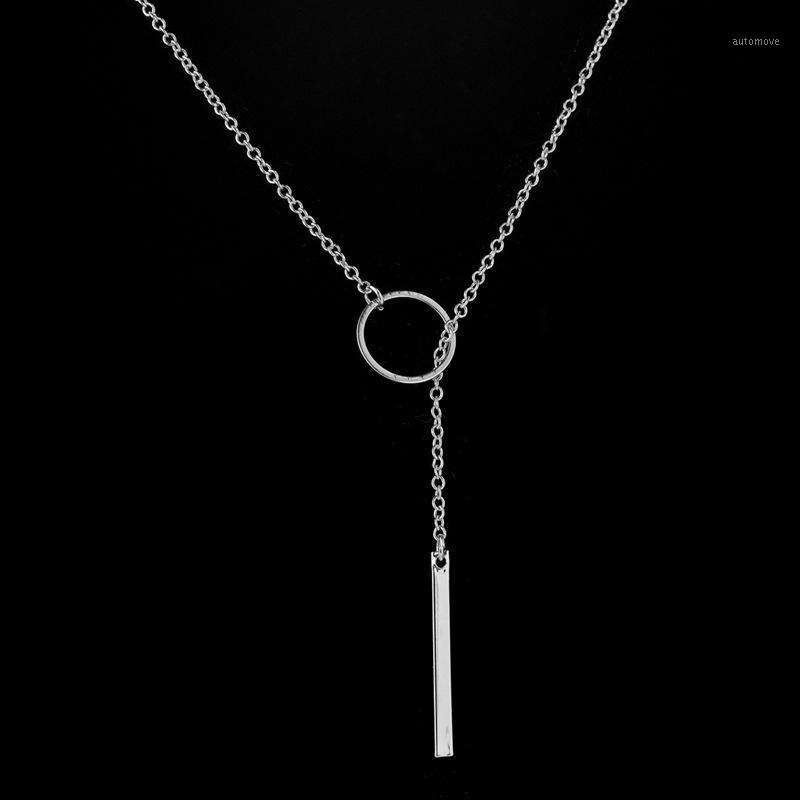 

Necklaces for women's Y shape Simple stick necklace stainless steel gold chain necklace steel color fashion jewelry wholesale1