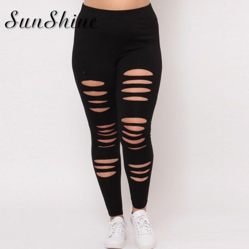 

Sexy Plus Size Breathable Leggins Womens Sexy Hollow Leggings Push Up Tights High Waist Trousers Sport Hole Casual Sweatpants, Black
