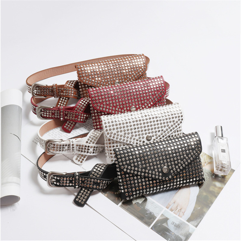 

HBP mini purse women belt bag mode Fashion Rivets Luxury Designer Fanny Size Pack Waist Bags Phone Pouch Leather Belt handBag 1542 wallet, Red