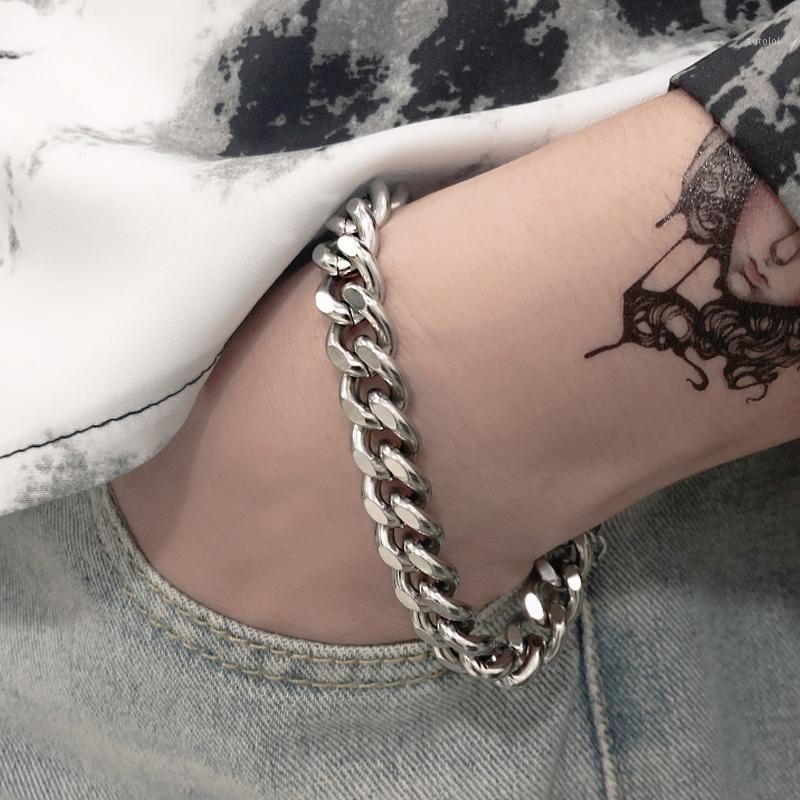

chain bracelets mens stainless steel hip hop rock bracelet silver charm big bracelets chain on hand male accessories wholesale1