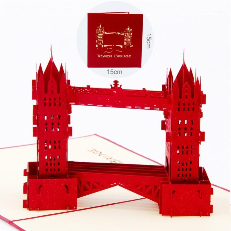 

Retro Tower Bridge Landmark 3D Up Greeting Card Laser Cutting Envelope Postcard Hollow Carved Handmade Kirigami Gifts 6A07681