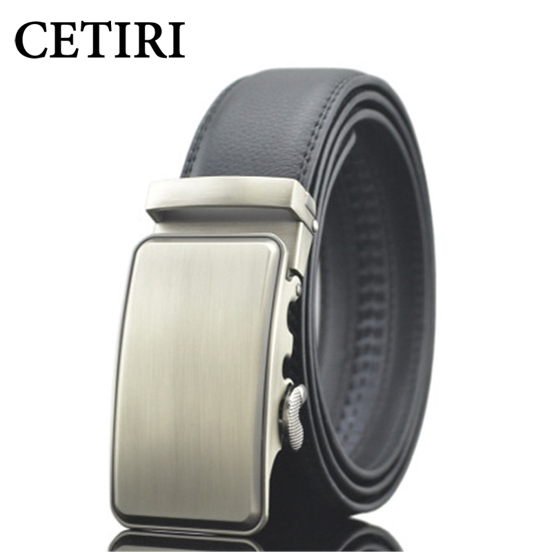 

CETIRI 110cm 120cm 130cm 140cm 150cm Luxury Men Genuine Leather Belts Business Style Strap Male Automatic Buckle Belt For Jeans Y200520, Black
