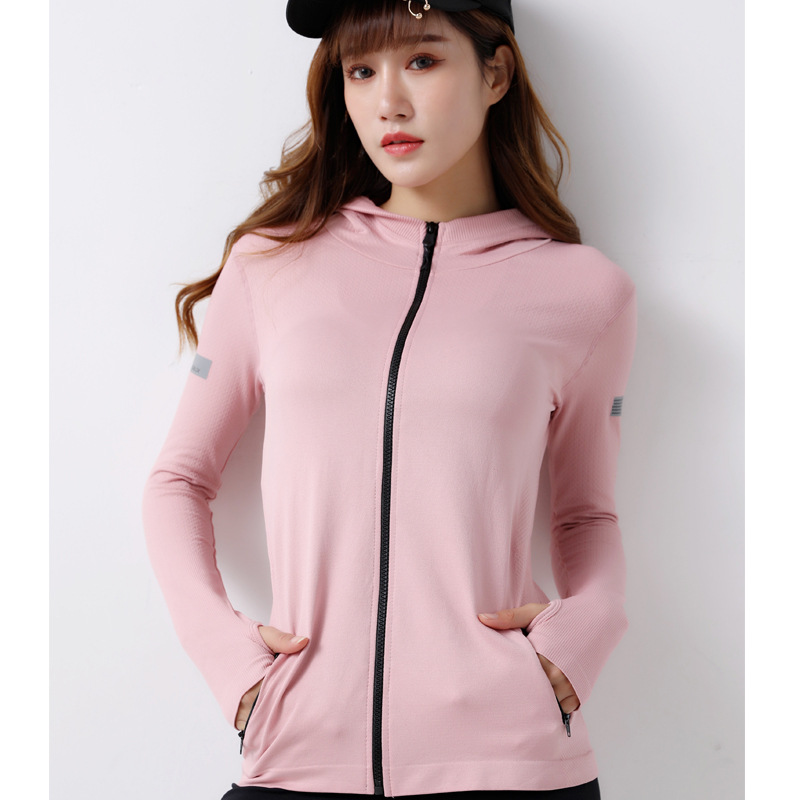 

Women Casual Sportswear 2020 Autumn new women's slim stretch quick-drying yoga clothes jacket long-sleeved runnning Outdoors Sports Tops, Black
