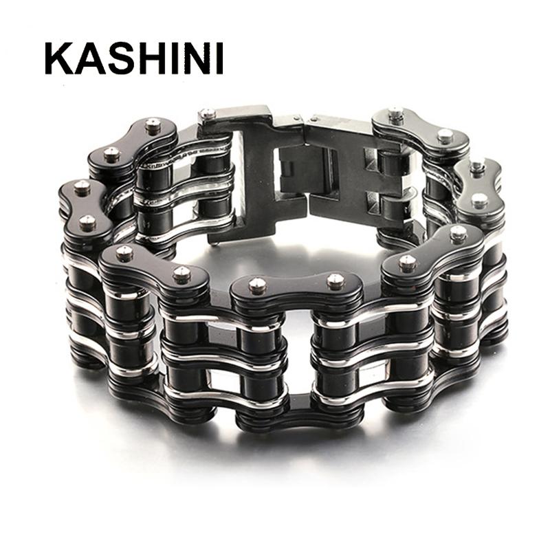 

Motorcycle chain bracelet black men's titanium steel bicycle chain bracelet punk three-layer stainless steel bicycle