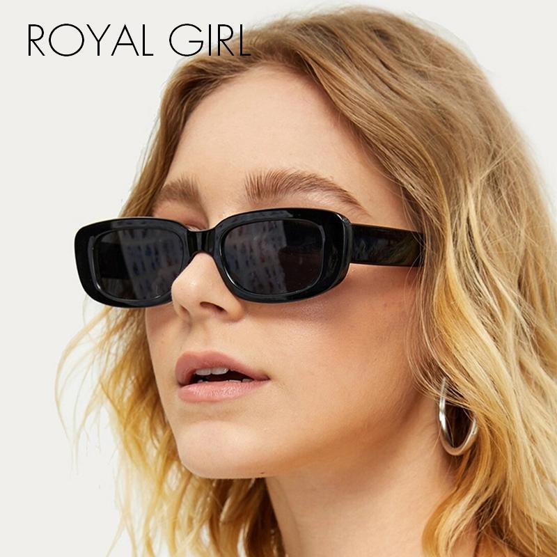 

ROYAL GIRL Square Small Frame Sunglasses Women Vintage Brand Design Colorful Sun Glasses Classic Fashion Accessory UV400 Ss3071, White;black