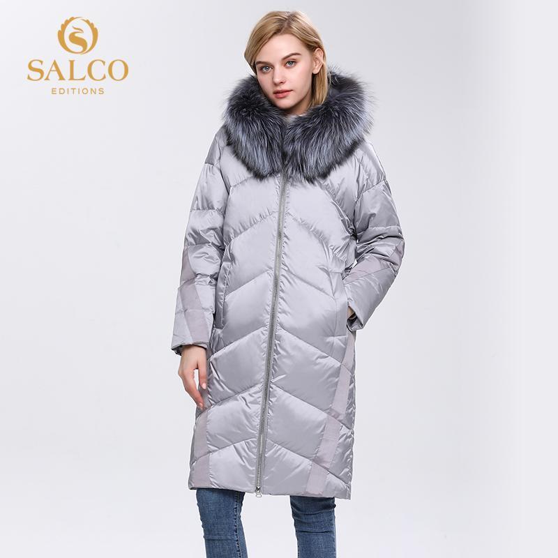 

SALCO Free shipping The latest big-zipped pearl-cotton winter warm coat 2020 high-end real fur coat1, Pink