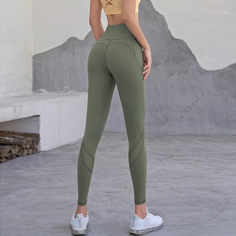 

2020 new luxurious rose high waist yoga pants women summer thin running quick-drying fitness pants trousers tights1, Deep sea green