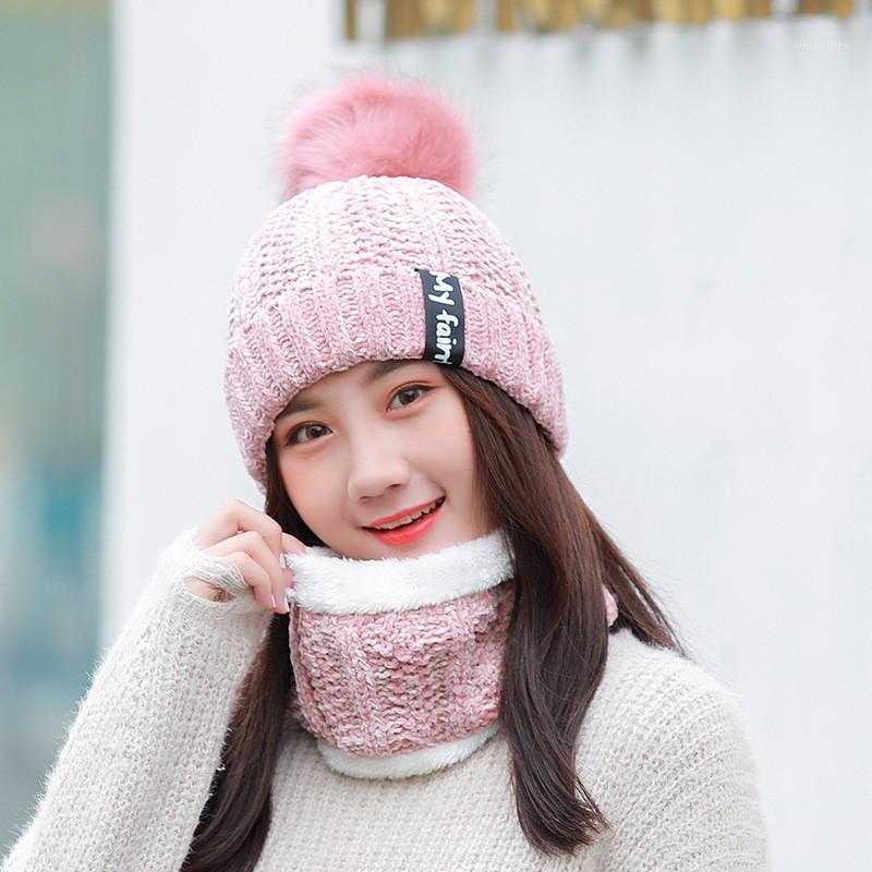 

Women Knit Beanie Hat Pompom Winter Windproof Warm Ski Cycling Cap Scarf Set1, Navy