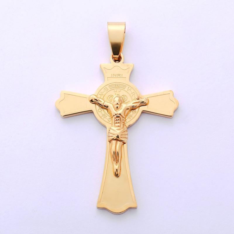 

100% Stainless Steel Jesus Cross Charm For Jewelry Making Silver Color/Golden Metal Bible Cross Charm Wholesale 10pcs1, Bronze;silver