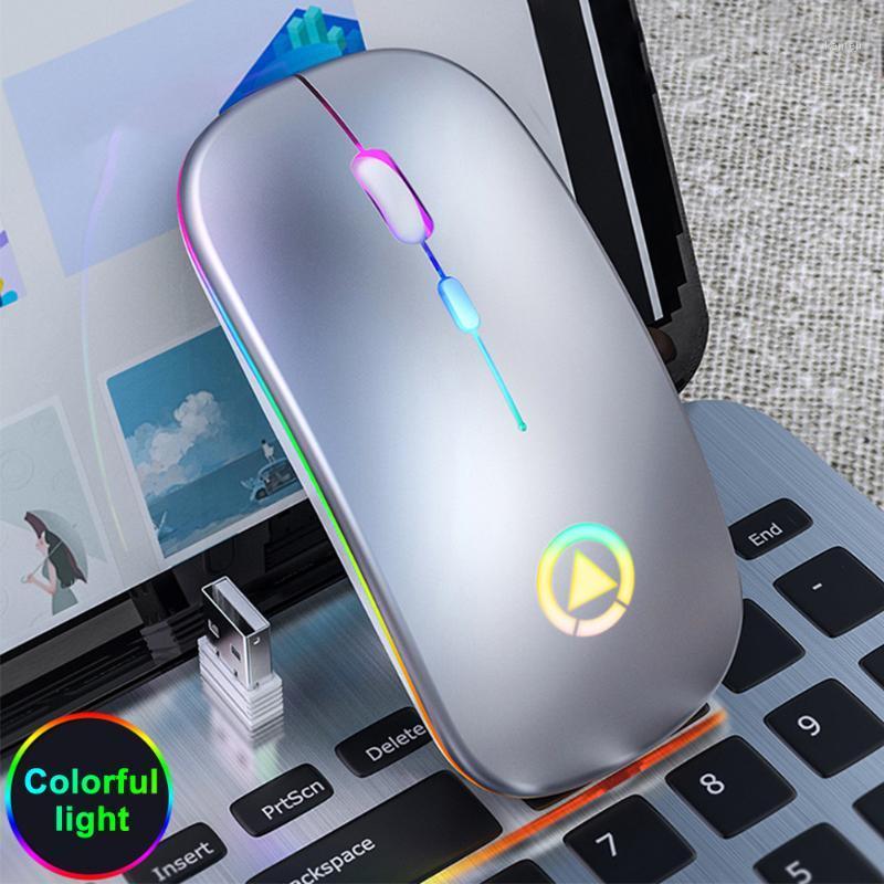 

Home Office Colorful LED Portable With Receiver Adjustable DPI Wireless Mouse USB Rechargeable Slim Silent Optical Ergonomic1