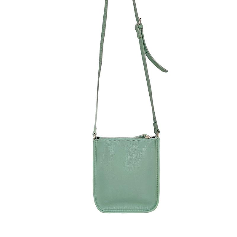 

2021 New Messenger Bag Mobile Phone Coin Purse Bag Women's Shoulder Solid Color Small Square, Green