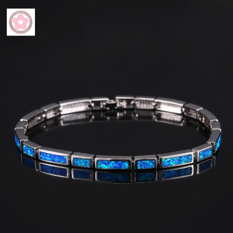 

Charm Bracelets SZ0060 Blue Opal Inlaid Fashion Bracelet For Women Jewelry Gift