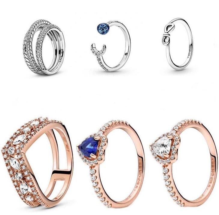 

Authentic 925 Sterling Silver Pandora Ring You & Me Ring, Multi-Colored Ring For Women Original Fashion Charms European Style Jewelry