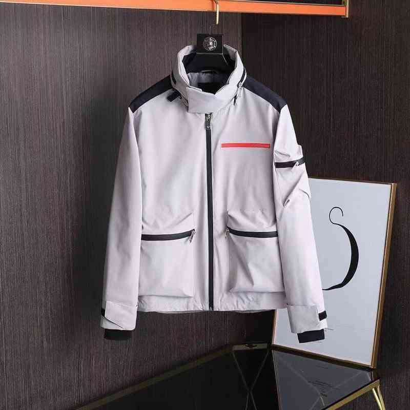 

DesignerMen's designer jacket long-sleeved multi-pocket zipper casual cardigan hidden hooded outdoor windproo.fwater.proof high-quality spring andBalencaiga, Champagne