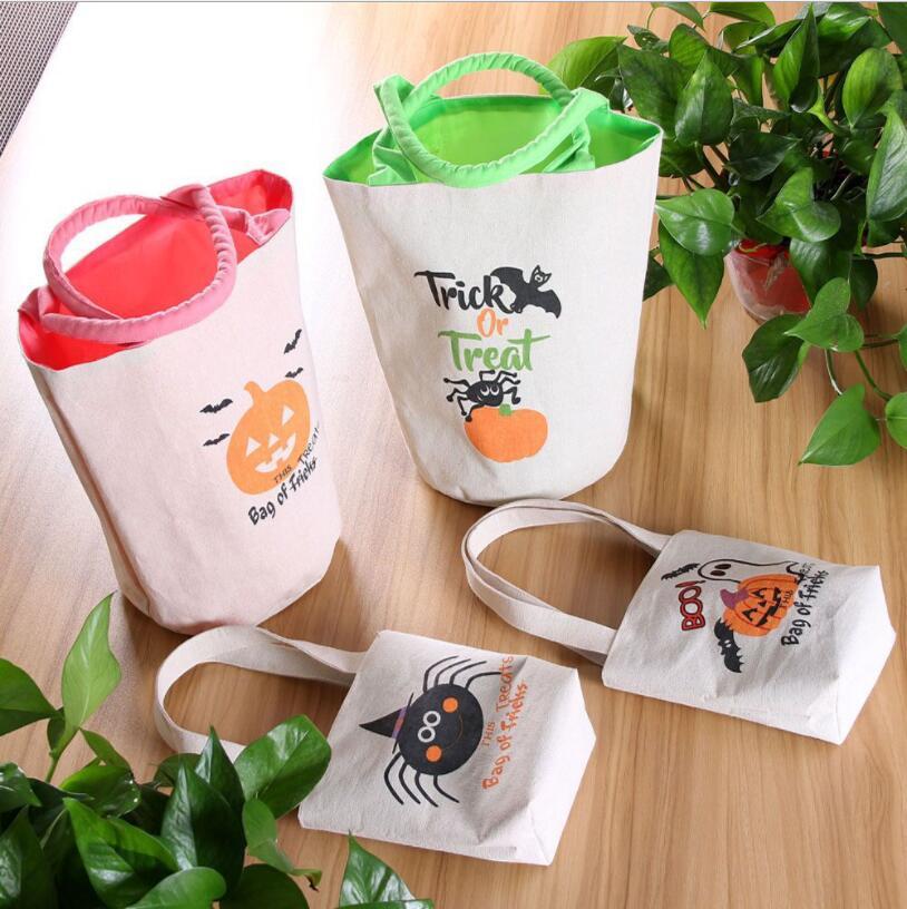 

Printed Cotton Linen Storage Bag Supplies Helloween Gift Handbag Pumpkin Sprinting Bags Decorations Handbags