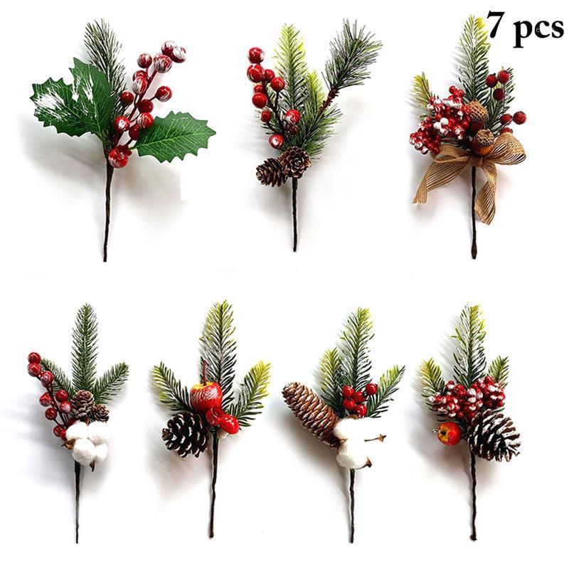 

8PCS Christmas Artificial Berries Fashion Xmas Fake Berries Faux Holly Red Christmas Berry Xmas Party Decor Accessories1