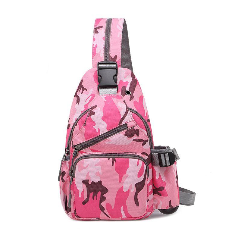 

2020 Men OXford Waterproof Camouflage Shoulder Bag Crossbody Bags Messenger Chest Bag Women Travel Pack for Male KL1124, Pink