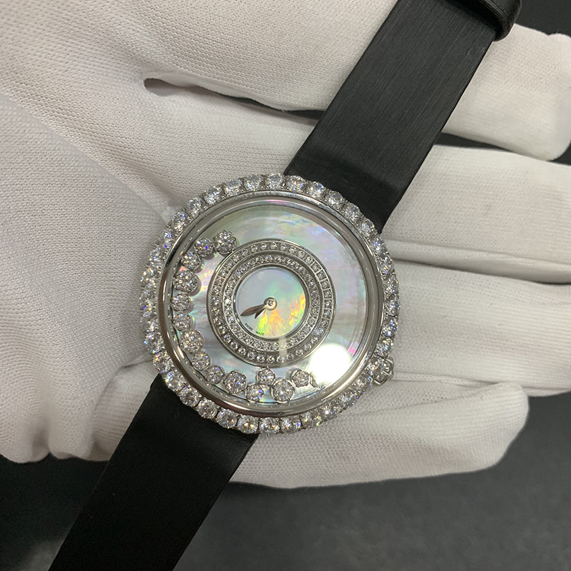 

Hot Brand Genuine Leather Watch Luxury Fashion Mother Of Pearls Dial 36mm Rectangle Quartz Wristwatch Women Happy Stone Watches 201114, Black