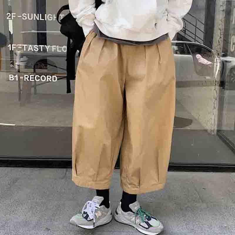 

Men's Pants Men Wide Leg Spring And Autumn Korean Version Of Japanese Retro Fashion Thin Casual Large Size Nine Minutes, Black