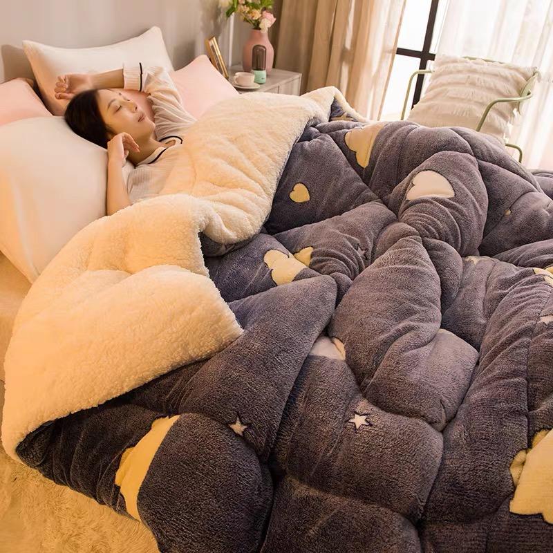 

Cashmere thickened quilt winter super warm comforter home warmth soft comfortable autumn blanket four seasons universal quilt, Color-10