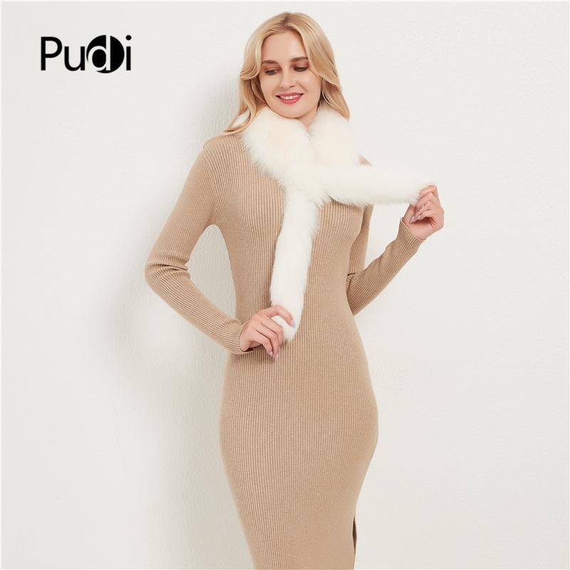 

Pudi women natural fur scarf ring collar 2020 Ins hot winter lady female warm real fur scarves rings SF006